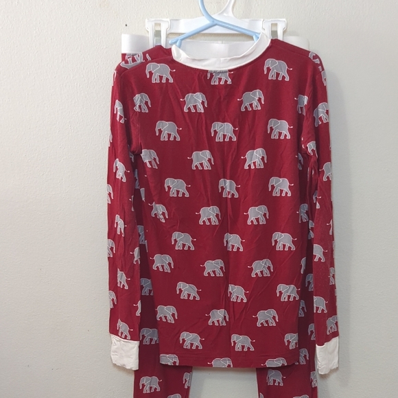 Southern Slumber Red Elephant Bamboo Pajamas Bama Crimson Tide Girls Size 9/10 - Picture 3 of 7